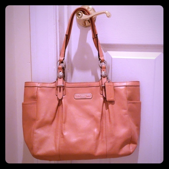 Coach Orange Leather Purse - Picture 1 of 4